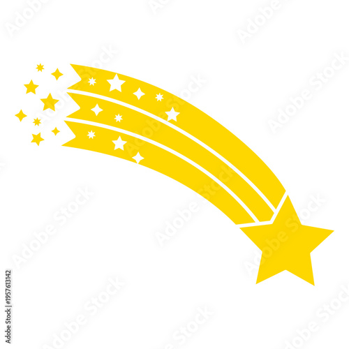 Bright shooting star at midnight