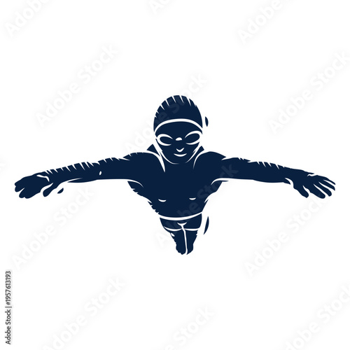 Swimmer doing a great dive