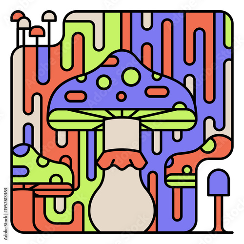 Psychedelic mushroom design