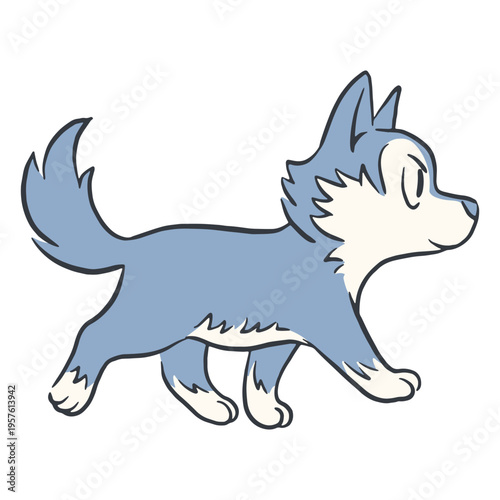 Strolling wolf cute animal