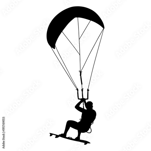 Sport kitesurfing silhouette