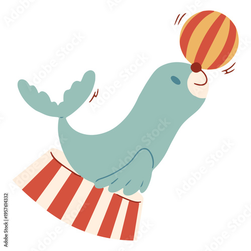 Cute circus seal
