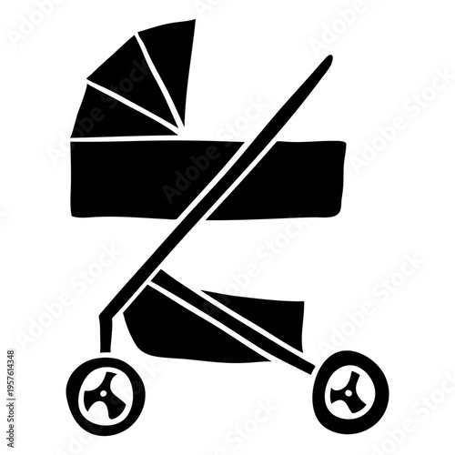 Elegant baby carriage silhouette