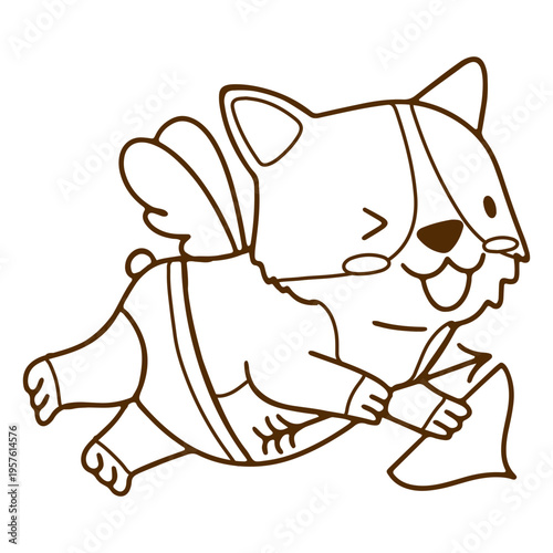 Bright-eyed cupid corgi