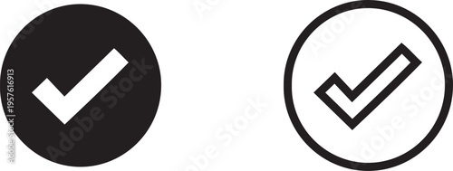 Check mark symbols verified icons for approval and confirmation