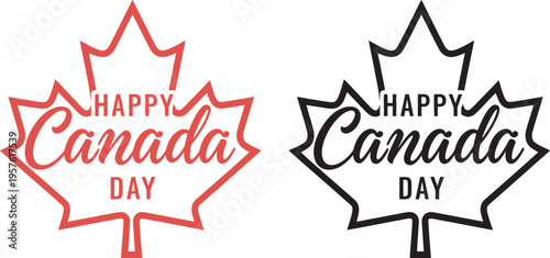 Happy canada day celebration with maple leaf symbols and patriotic messages