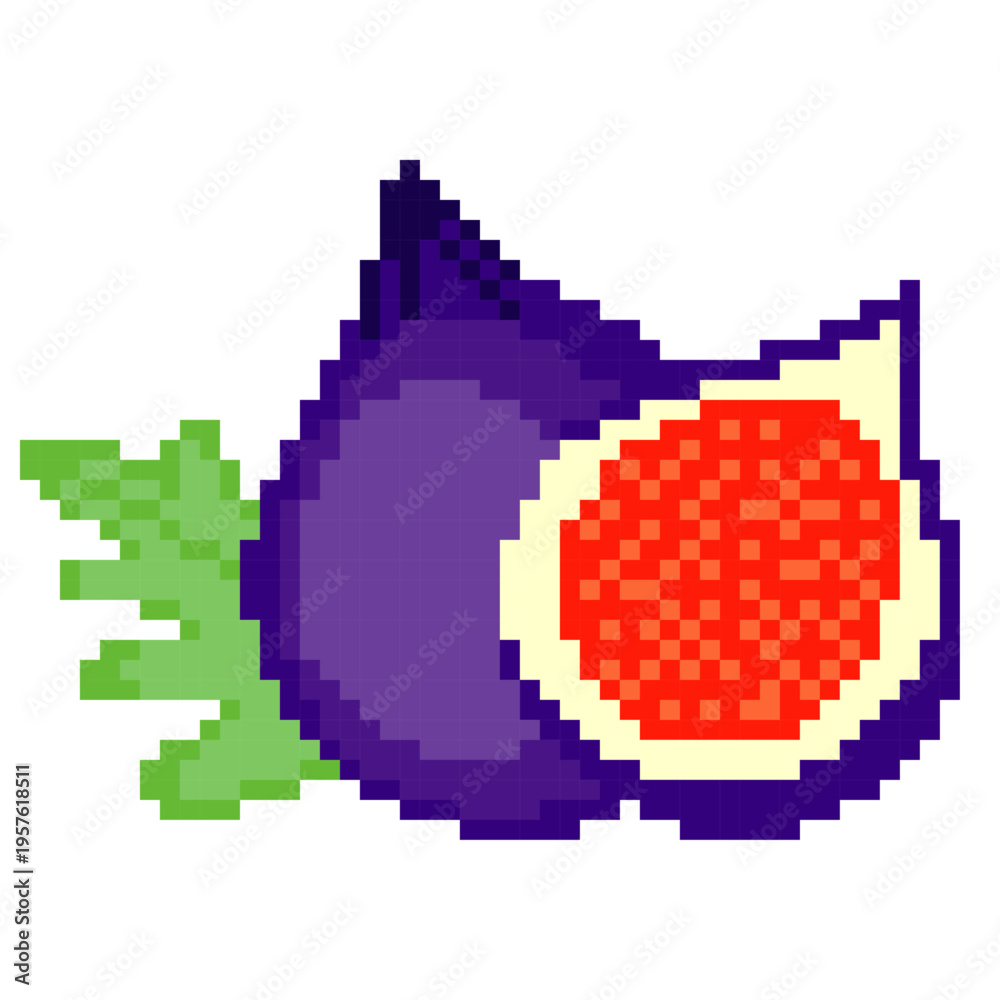 Fototapeta premium Pixel Art Fig - Pixel Boyama Sample