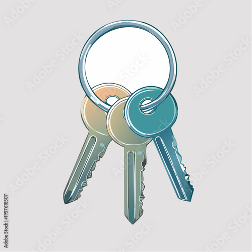 Porte‑clés avec clés colorées, symbole d’accès et de sécurité
