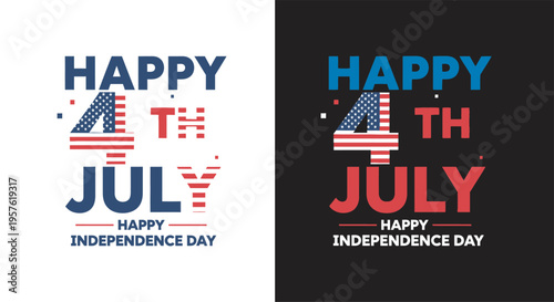 Independence day celebrations with patriotic 4th of july decorations and american flags