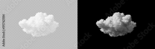 Vector realistic cloud, smoke or fog on isolated transparent and black background. Cloud png. Smoke png.