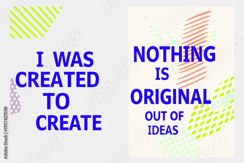 Abstract art with bold text proclaiming nothing is truly original