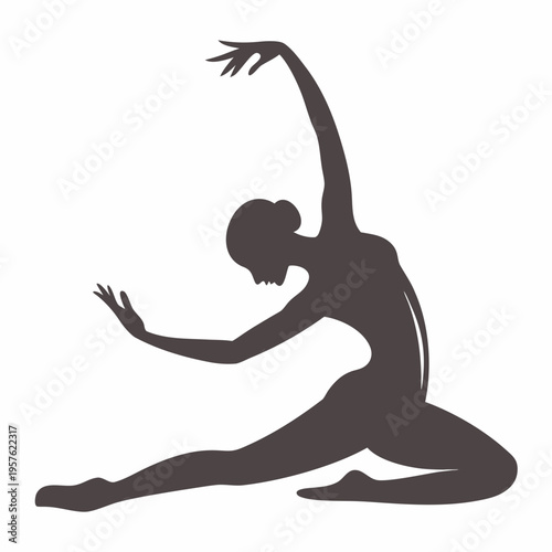 Elegant silhouette of a woman performing a graceful ballet pose