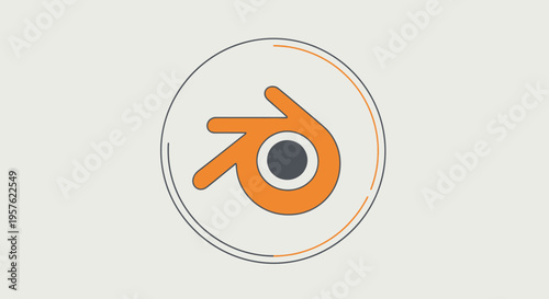 Blender 3D Software Logo Icon on Light Gray Circular Background, Digital Design Symbol