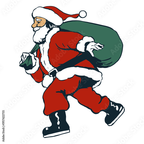 Santa delivering Christmas presents