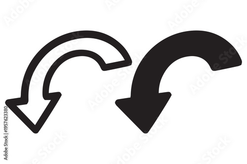 Two curved arrows swapping or exchanging positions in a circular motion