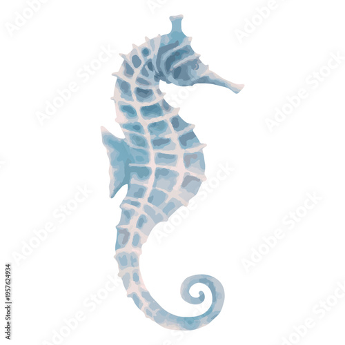 Seahorse in watercolor style