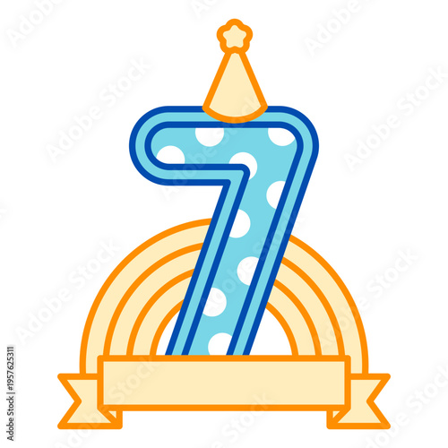 Birthday decoration featuring the number 7