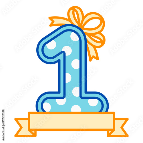 Birthday decoration featuring the number 1