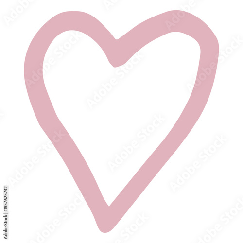 Pink heart bold doodle