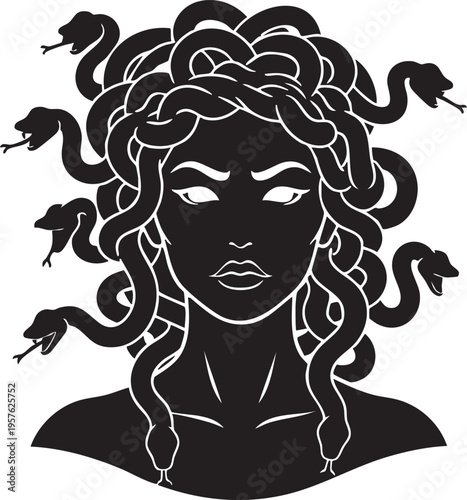 Medusa mythological creature with snakes for hair