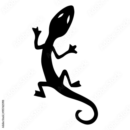 Silhouette of a salamander