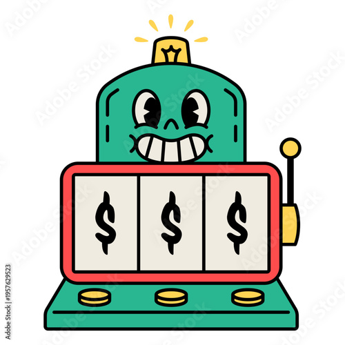 Robot with a slot machine icon