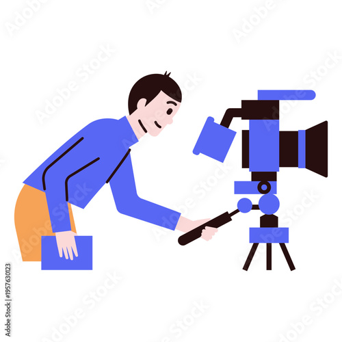 Man using a video camera