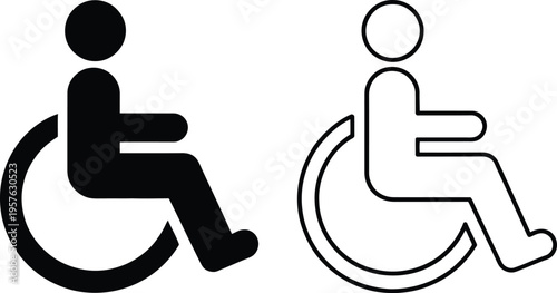 Accessible restroom symbols for disabled and general use