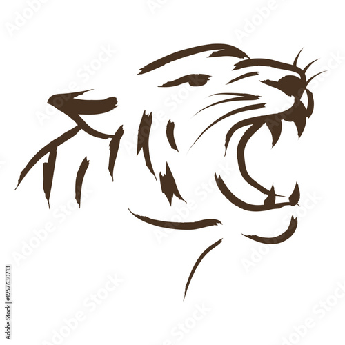 Brown tiger head stroke