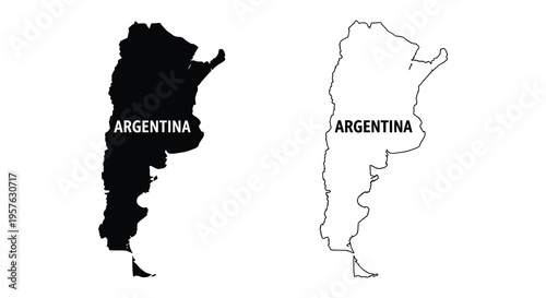 Argentina s map shown in contrasting black and white a striking silhouette