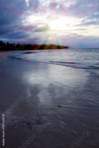 Beautiful sky sunset on the ocean.