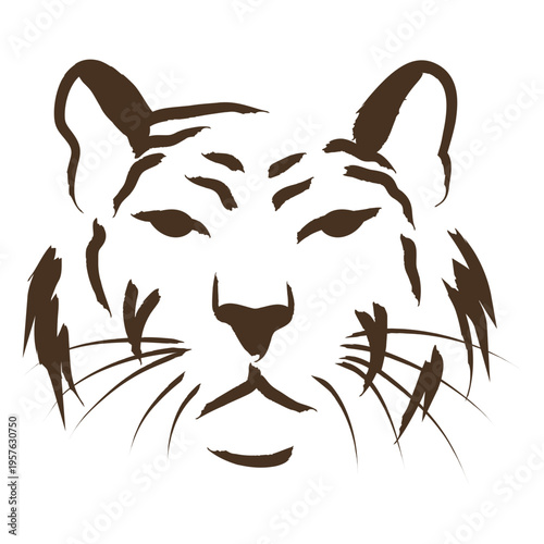 Brown tiger head