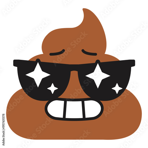 Brown poop with sunglasses on his face
