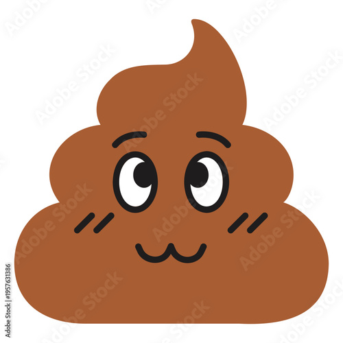 Brown poop kawaii icon