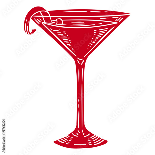 Red martini glass