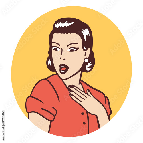 Woman with her mouth open in a circle