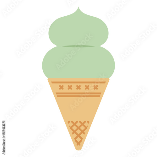Cute mint ice cream cone graphic