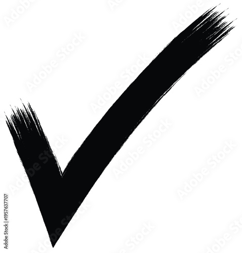 Hand-drawn check mark symbol with bold and dynamic brush strokes, A Graphic illustration of a check mark sign
