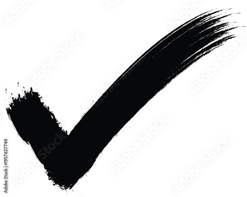 Graphic illustration of a check mark, Hand-drawn check mark symbol on light background for affirmative confirmation
