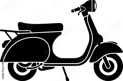 vector clip art scooter on white background for web and graphic design
