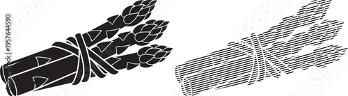 Black and white artistic depiction of a hand holding a bunch of bananas and a single banana peel.