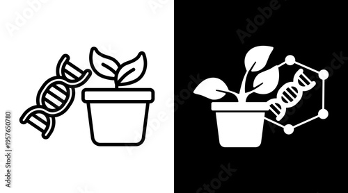 Science Fiction Icon. Two-Tone Version On Black And White Background.