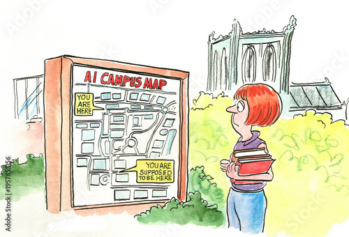 Naklejka Campus map for ai