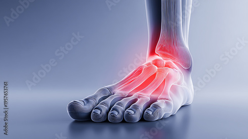 Close up of inflamed big toe on male foot with swelling