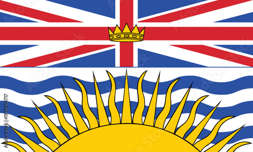 Canvastavla Flat Vector Design of British Columbia Flag Icon