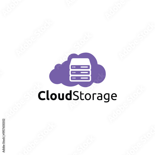 Cloud Storage Logo Vector Modern