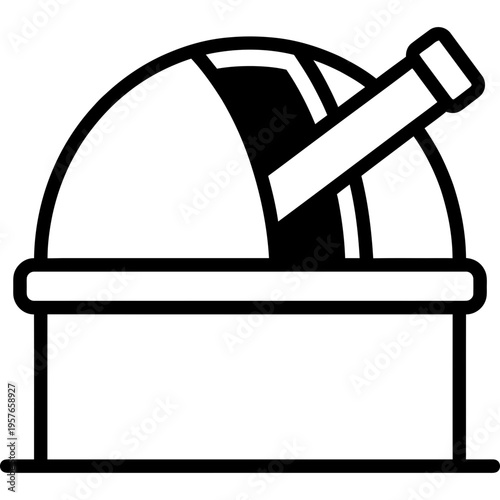 Minimalistic observatory dome outline icon
