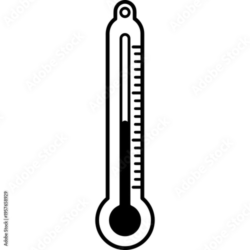 Minimalistic mercury thermometer outline icon