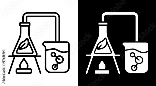Experiment Icon. Two-Tone Version On Black And White Background