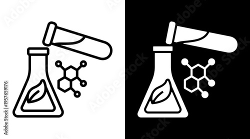 Experiment Icon. Two-Tone Version On Black And White Background